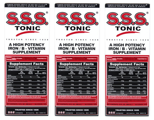 SSS Tonic 10oz – Pack of 3 Iron & Vitamin B Supplement (PT#1225811110) BritishVita | Premium UK Vitamins & Wellness Supplements