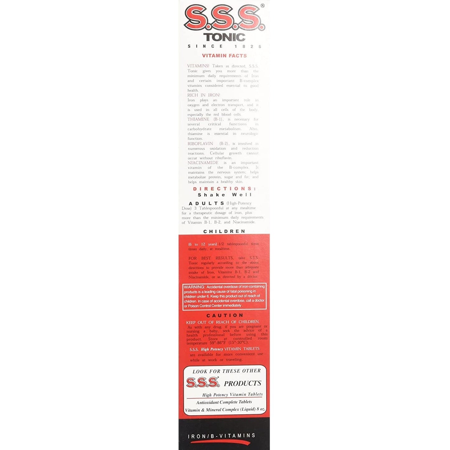 S.S.S. Tonic Iron & Vitamin B Liquid — 20 oz Pack of 2