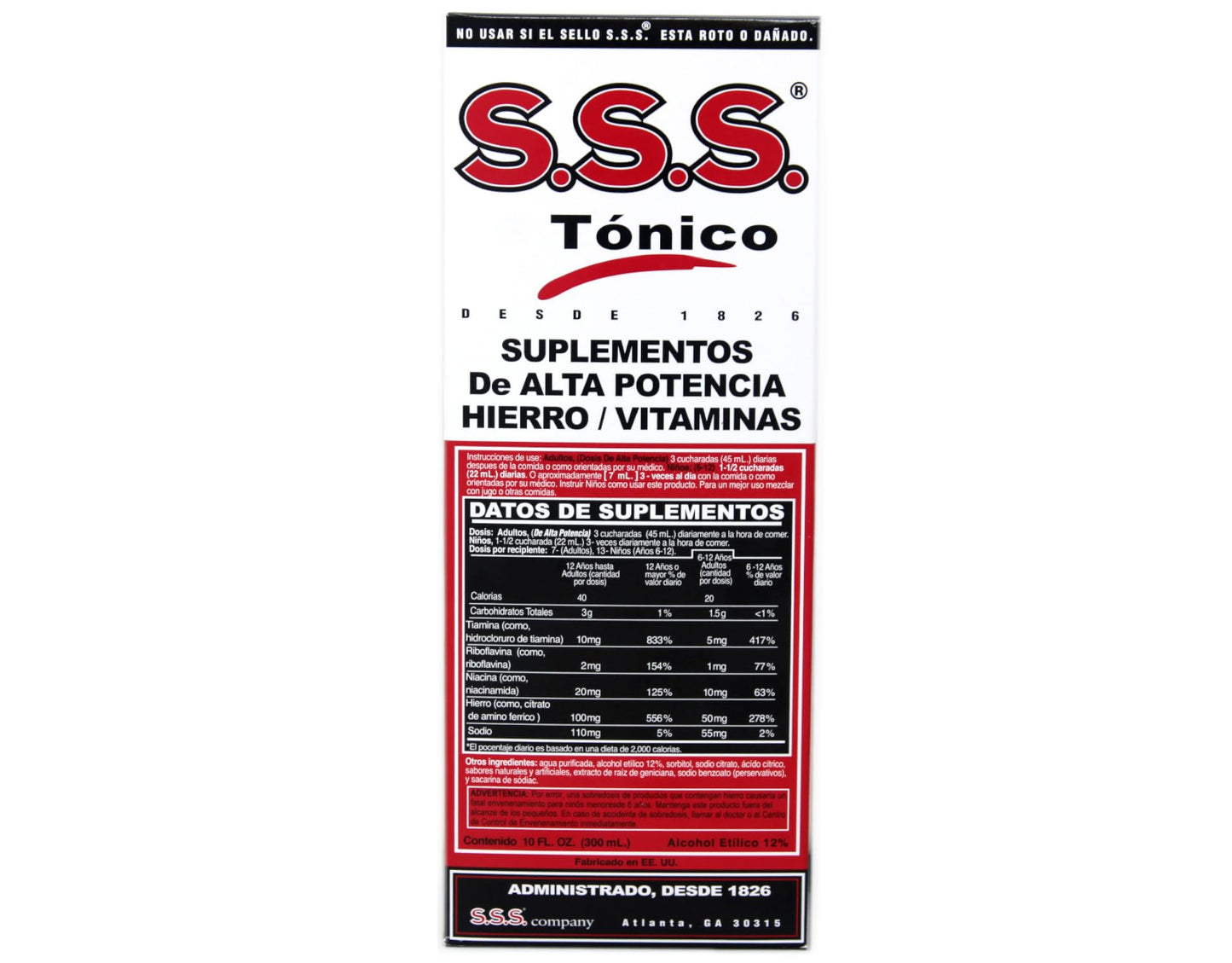 SSS Tonic 10oz – Pack of 3 Iron & Vitamin B Supplement (PT#1225811110)