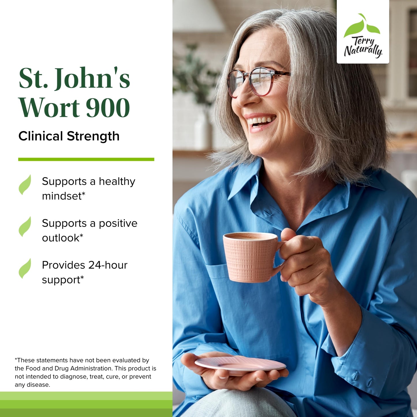 Terry Naturally St John's Wort 900-60 Tablets – Full Clinical Dose (Non-GMO, Vegan, Gluten Free)