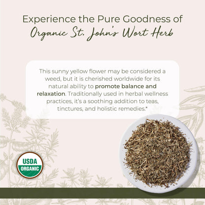 Starwest Organic St. John's Wort - 4 oz Loose Leaf Tea (Kosher, Non-GMO)