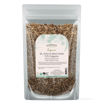 Starwest Organic St. John's Wort - 4 oz Loose Leaf Tea (Kosher, Non-GMO)