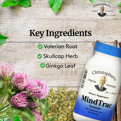 Christopher's Original MindTrac Formula – Natural Mood Support & Memory, 100 Caps