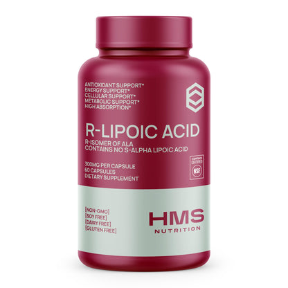 Stabilized R-Lipoic Acid 300mg (R-ALA) – Nerve, Energy & Metabolism Support | NSF Certified, Non-GMO & Vegan, 60 Capsules