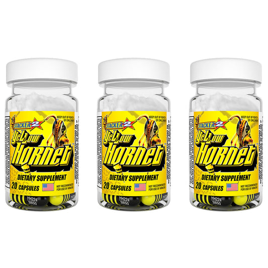 STACKER 2 Yellow Hornet (3) 20-Count Bottles - Pre-Workout Bundle BritishVita | Premium UK Vitamins & Wellness Supplements