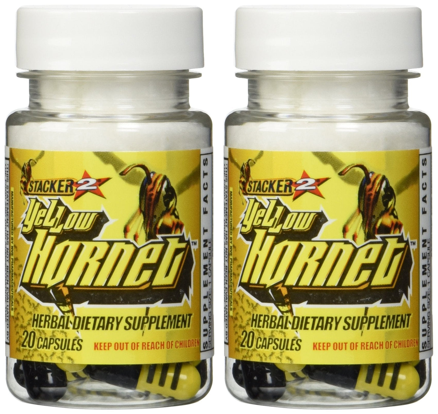 Stacker 2 Yellow Hornet Ephedra Free – 2 Bottles, 40 Capsules