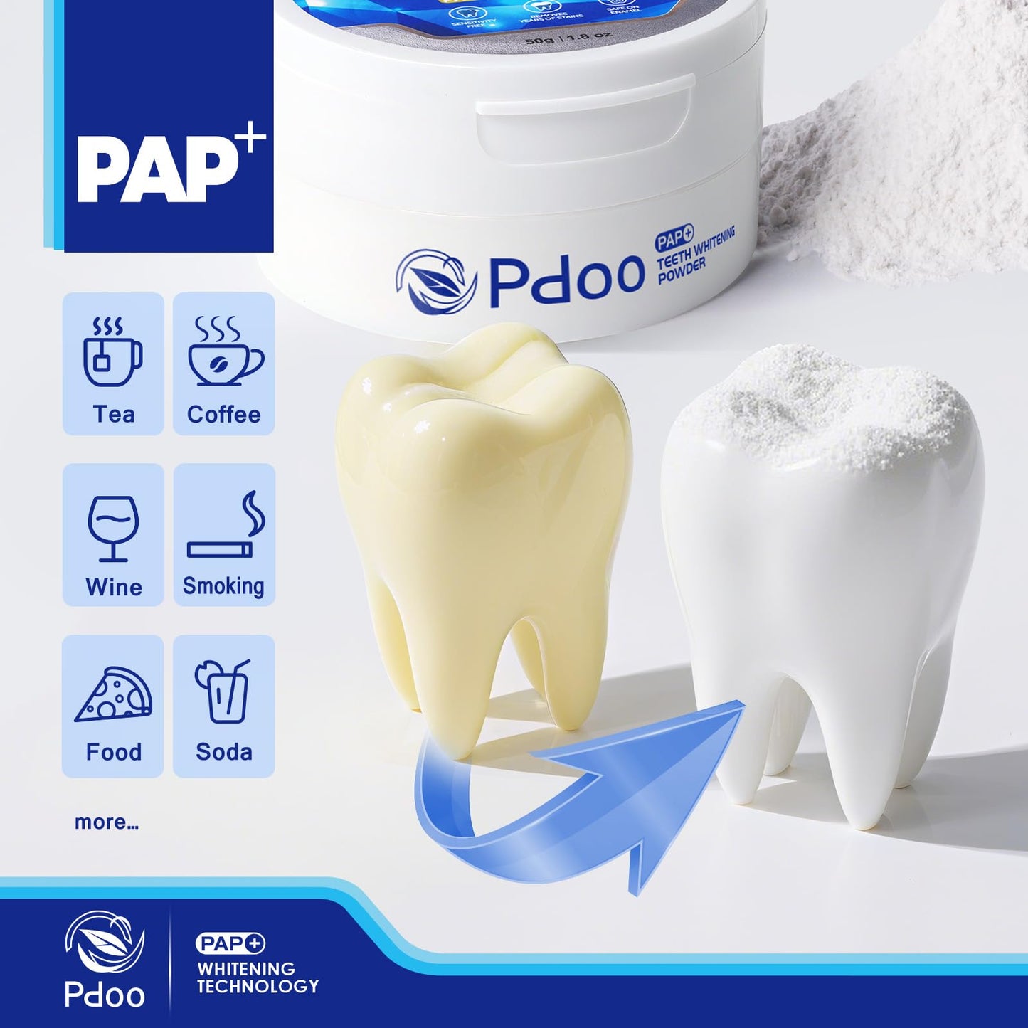 Teeth Whitening Powder 50g with PAP – Sensitivity-Free & Enamel-Safe