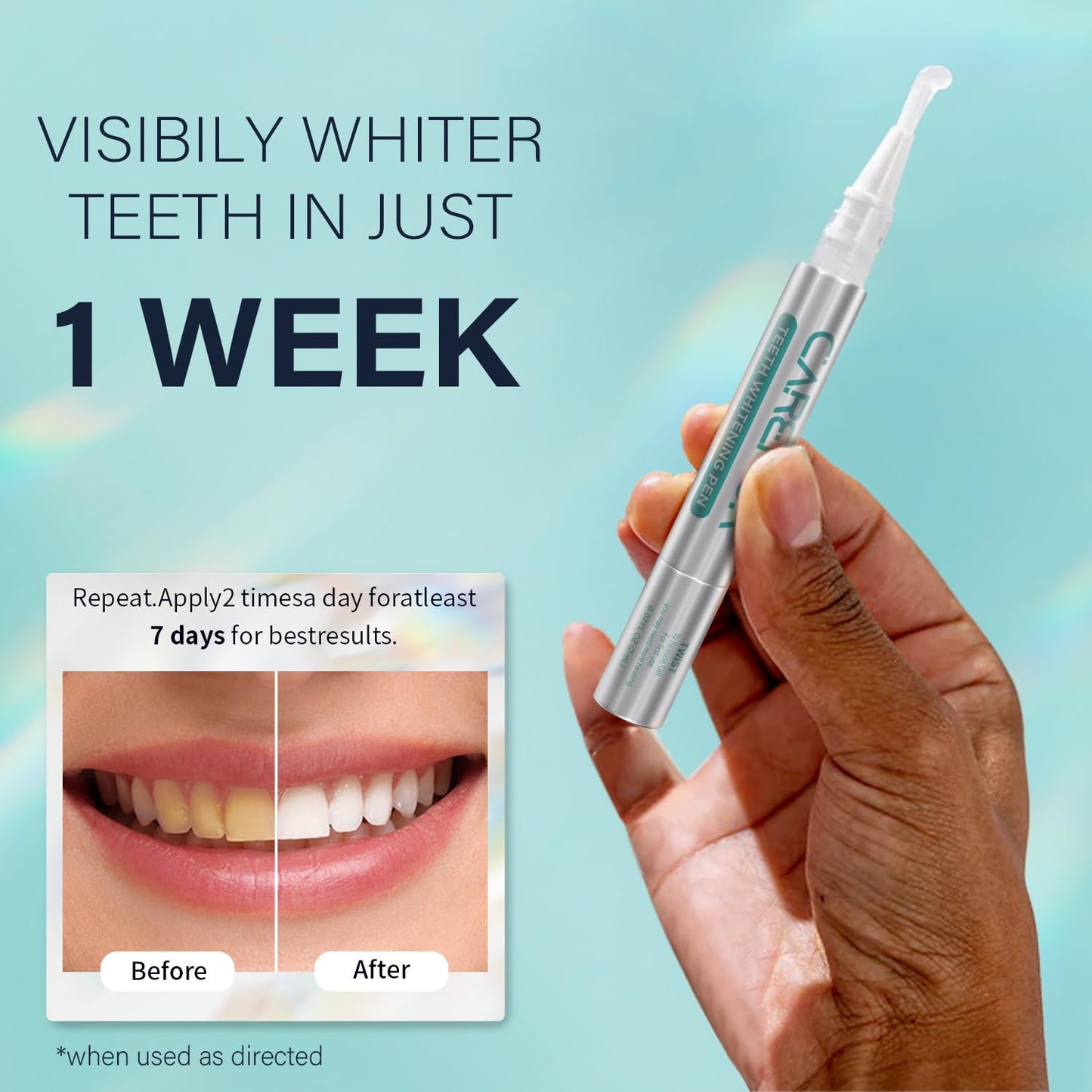 Teeth Whitening Strips Kit with Pen – Sensitive Teeth Safe (14 Strips)