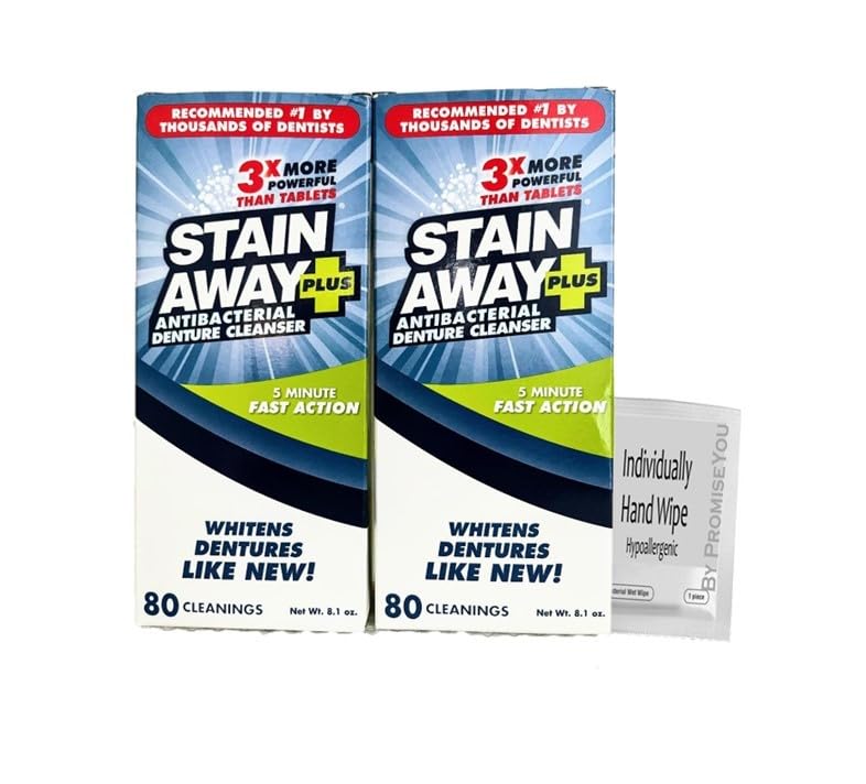 StainAway Plus Denture Cleanser – 5-Min Fast Action 8.1oz 2-Pack