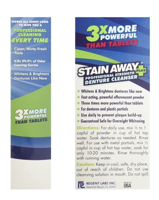 StainAway Plus Denture Cleanser – 5-Min Fast Action 8.1oz 2-Pack