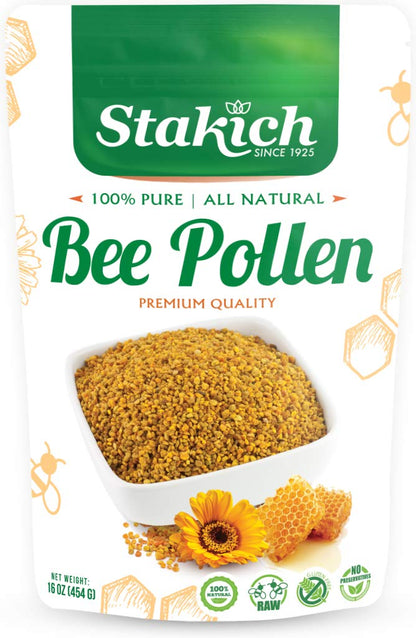 Stakich Bee Pollen Granules 1 Pound – Pure Pollen for Everyday Energy