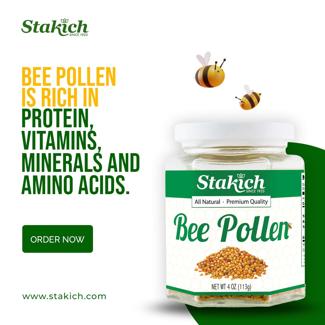 Stakich Bee Pollen Granules 1 Pound – Pure Pollen for Everyday Energy