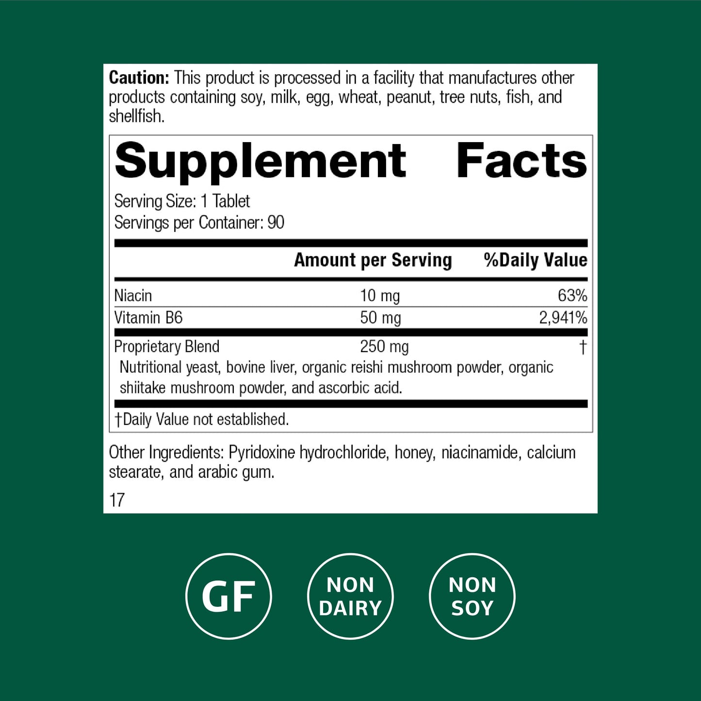 Standard Process B6-Niacinamide – Supports Energy Metabolism & Heart Health | Gluten-Free, Non-Dairy & Non-Soy – 90 Tablets