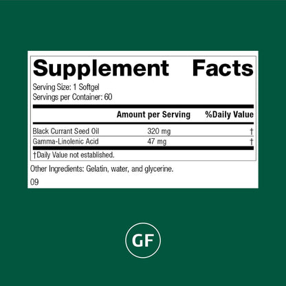 Black Currant Seed Oil by Standard Process – Supports Blood Flow, Immune Function & Tissue Health | Gluten-Free | 60 Softgels