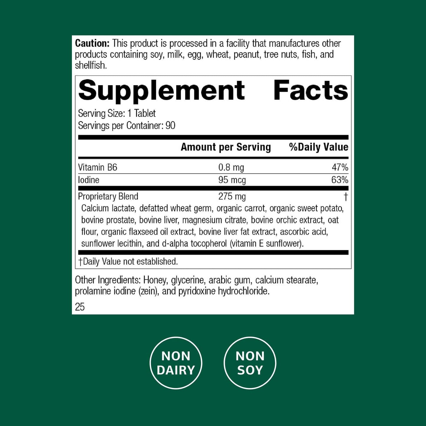 Cataplex F by Standard Process – Thyroid Support, Metabolism & Skin/Hair Health (90 Tablets)