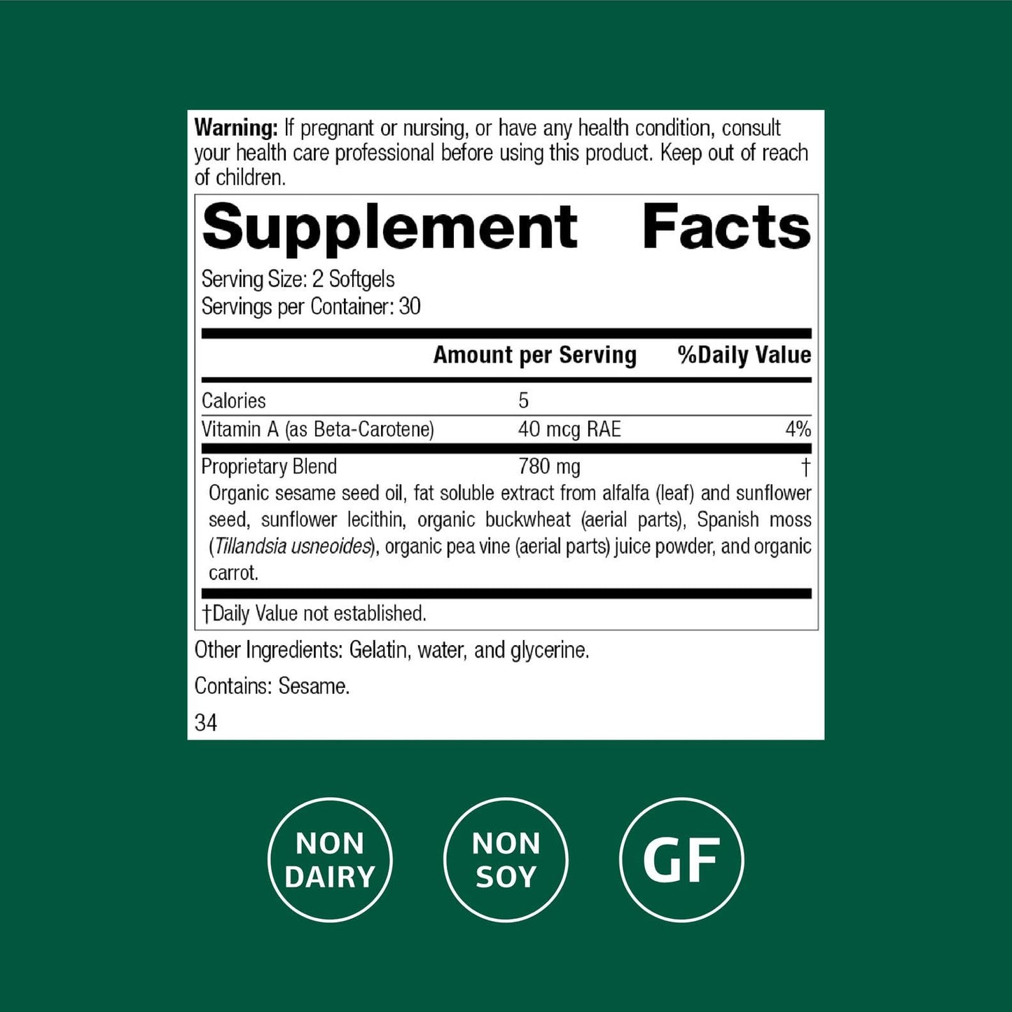Standard Process Chlorophyll Complex – Immune Support, Antioxidant & Skin/Hair Health | 60 Softgels