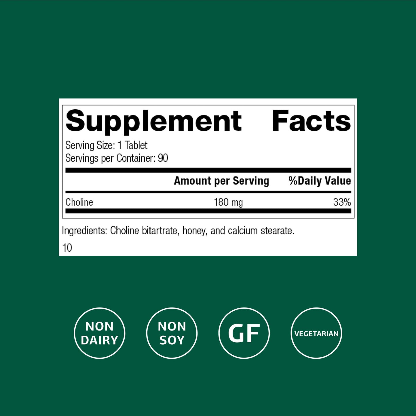 Standard Process Choline 180 mg – Supports Fat Metabolism, Liver & Nervous System Health | Gluten-Free, Non-Dairy & Vegetarian