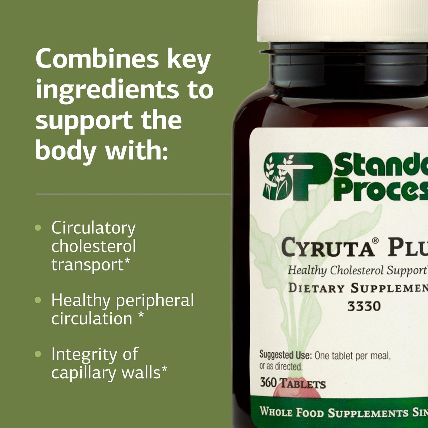 Standard Process Cyruta Plus - Capillary & Circulation Support - Gluten-Free, Non-Dairy & Non-Soy - 360 Tablets