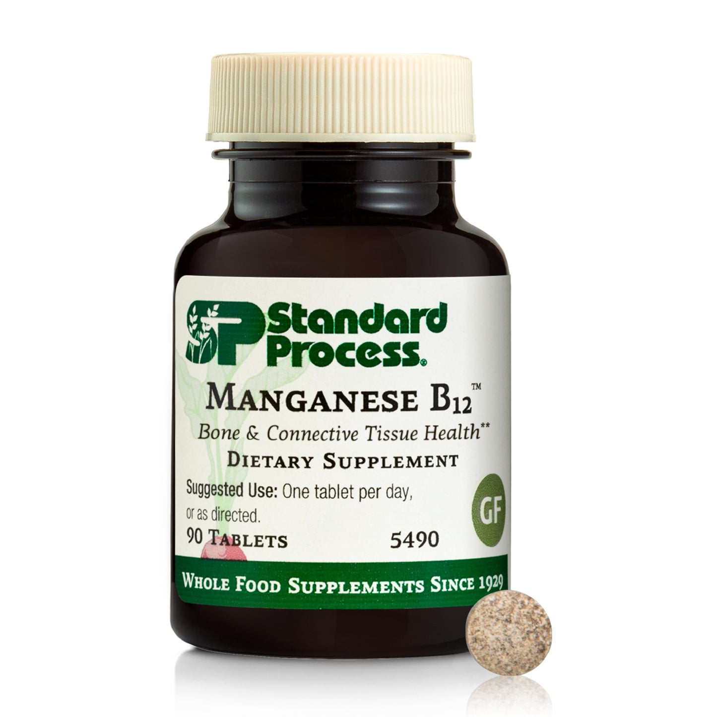 Standard Process Manganese B12 – Supports Bone & Connective Tissue Health, Hemoglobin Formation – Gluten-Free, Non-Dairy & Non-Soy | 90 Tablets