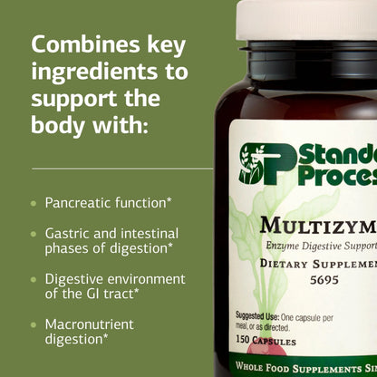Standard Process Multizyme – Pancreatic Enzyme Support for Protein, Carbohydrate & Fat Digestion | Gluten-Free, Non-Dairy, Non-Soy | 150 Capsules BritishVita | Premium UK Vitamins & Wellness Supplements