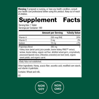 Standard Process Renafood - Kidney Support with Vitamin A, Non-Soy, 180 Tablets BritishVita | Premium UK Vitamins & Wellness Supplements
