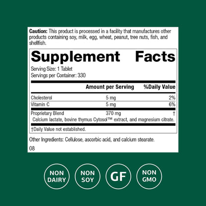 Standard Process Thymex Cytosol Extract – Immune Support, Gluten-Free (330 Tablets)