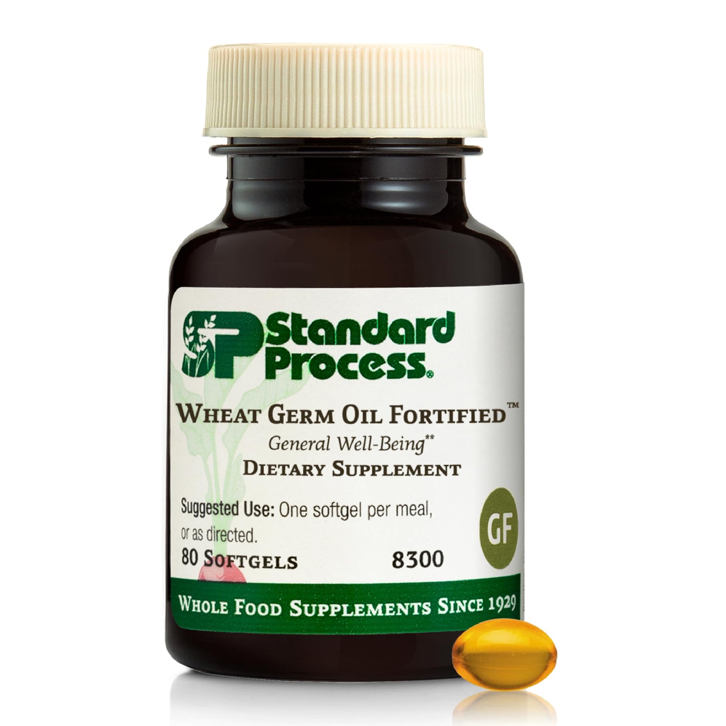 Standard Process Wheat Germ Oil Fortified - Immune Support & Antioxidant Vitamin E | 80 Softgels