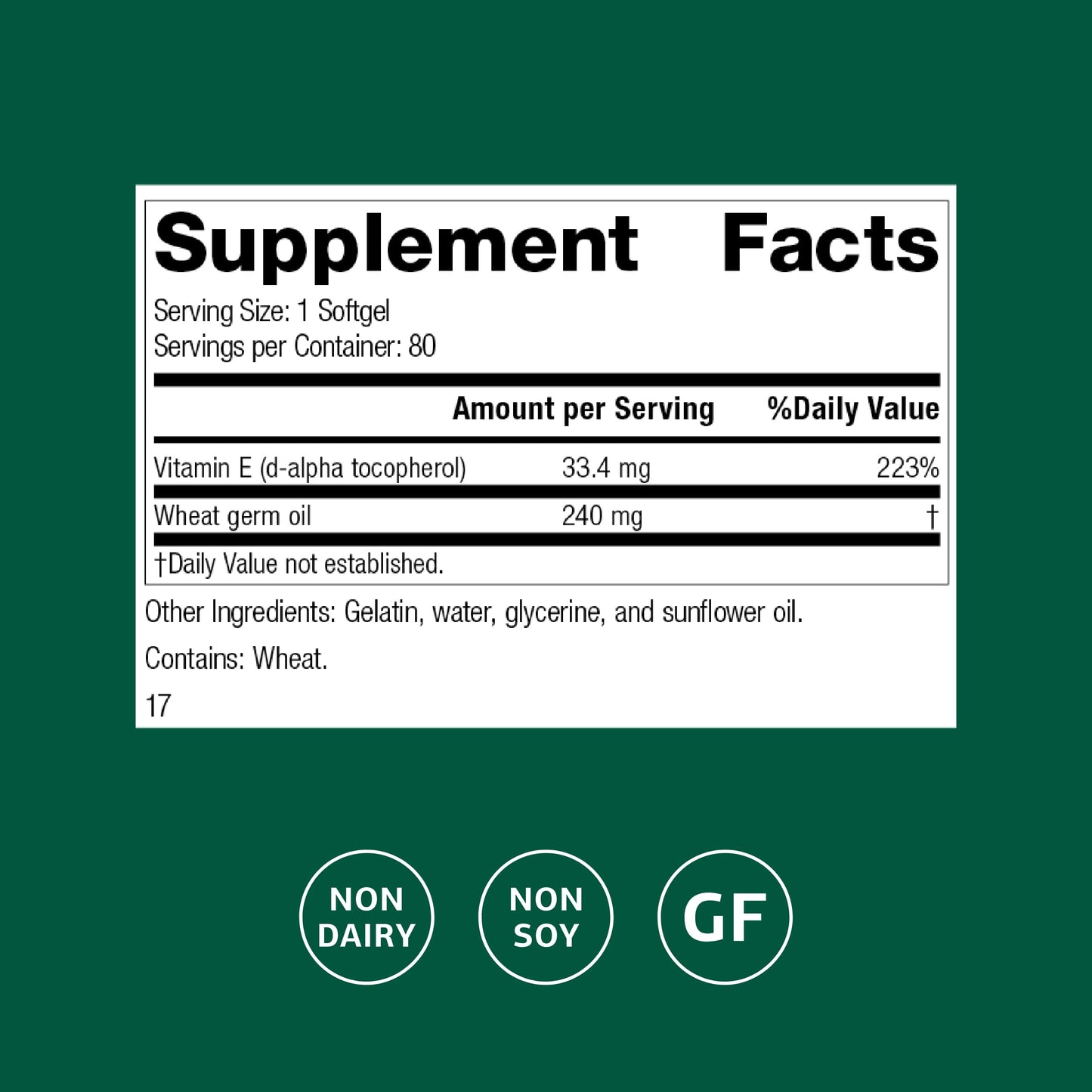 Standard Process Wheat Germ Oil Fortified - Immune Support & Antioxidant Vitamin E | 80 Softgels
