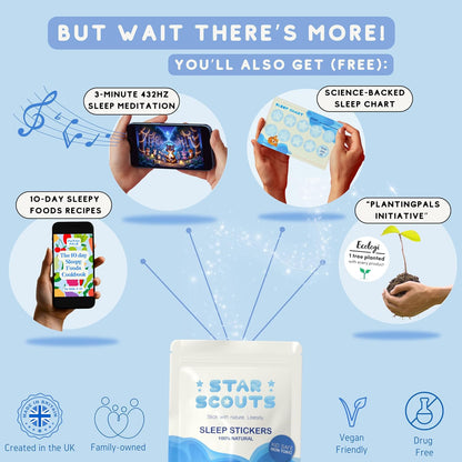 Star Scouts Sleep Patches for Kids – Melatonin-Free Calming Patches with Lavender & Chamomile