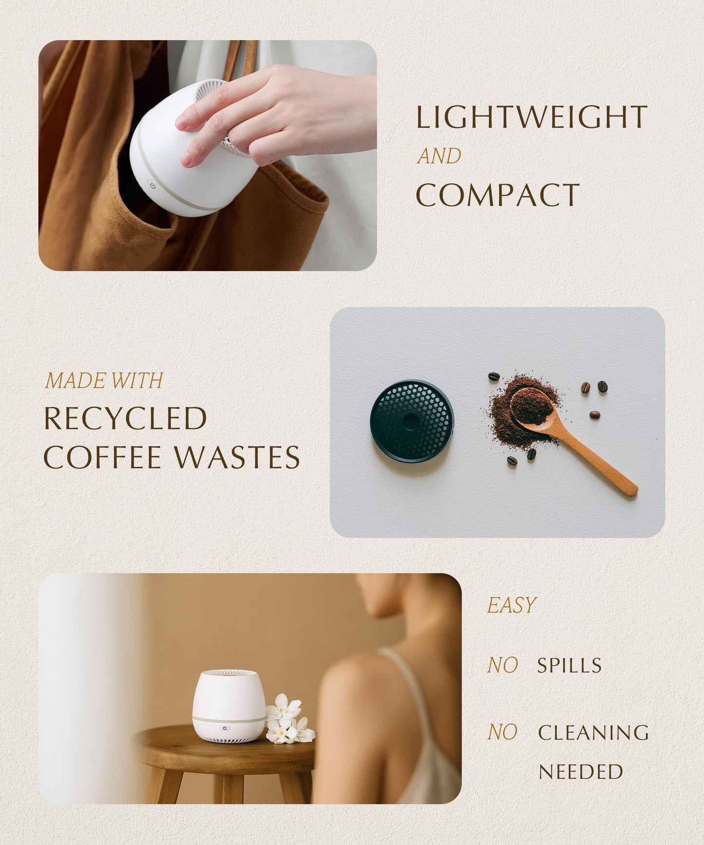 STAROMA Waterless Diffuser for Sleep – 30-Day Starter Kit | Cordless, Rechargeable Mini Aromatherapy for Small Rooms