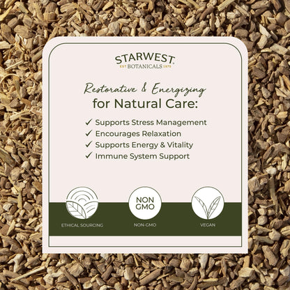 Starwest Organic Ashwagandha Root - Dried Herb for Tea & Wellness, 4 oz