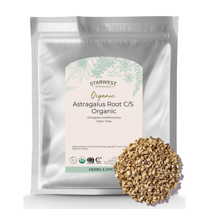 Starwest Botanicals Organic Astragalus Root - Dried Herbal Tea for Immune Support | Kosher, Non-GMO, Bulk 1 lb