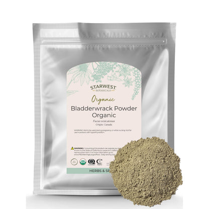 Starwest Botanicals Dried Bladderwrack Organic Powder - Natural Seaweed, Iodine, Potassium, Zinc, Calcium | Kosher, Non-GMO, 1 lb Bulk