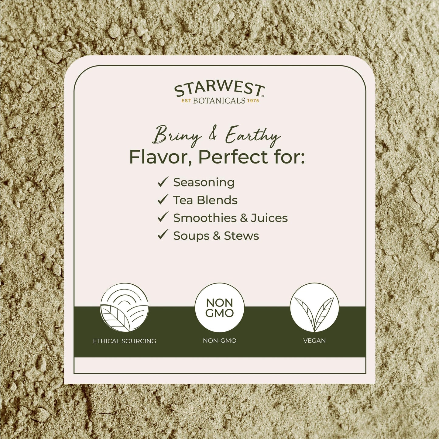 Starwest Botanicals Dried Bladderwrack Organic Powder - Natural Seaweed, Iodine, Potassium, Zinc, Calcium | Kosher, Non-GMO, 1 lb Bulk