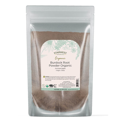 Starwest Burdock Root Powder Organic - 4 oz Pouch | Kosher, Non-GMO