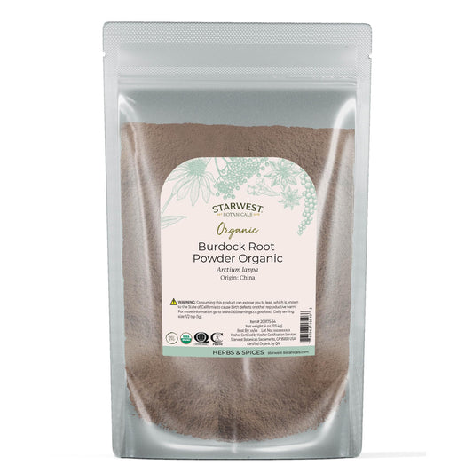 Starwest Burdock Root Powder Organic - 4 oz Pouch | Kosher, Non-GMO BritishVita | Premium UK Vitamins & Wellness Supplements