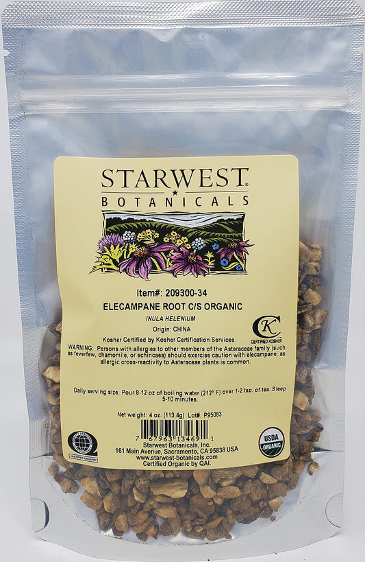 Starwest Botanicals Organic Elecampane Root - Cut & Sifted, 4 oz BritishVita | Premium UK Vitamins & Wellness Supplements