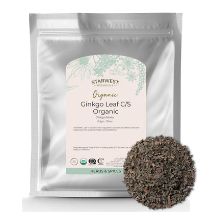 Starwest Botanicals Organic Ginkgo Leaf (Ginkgo Biloba) - 1 lb Bulk
