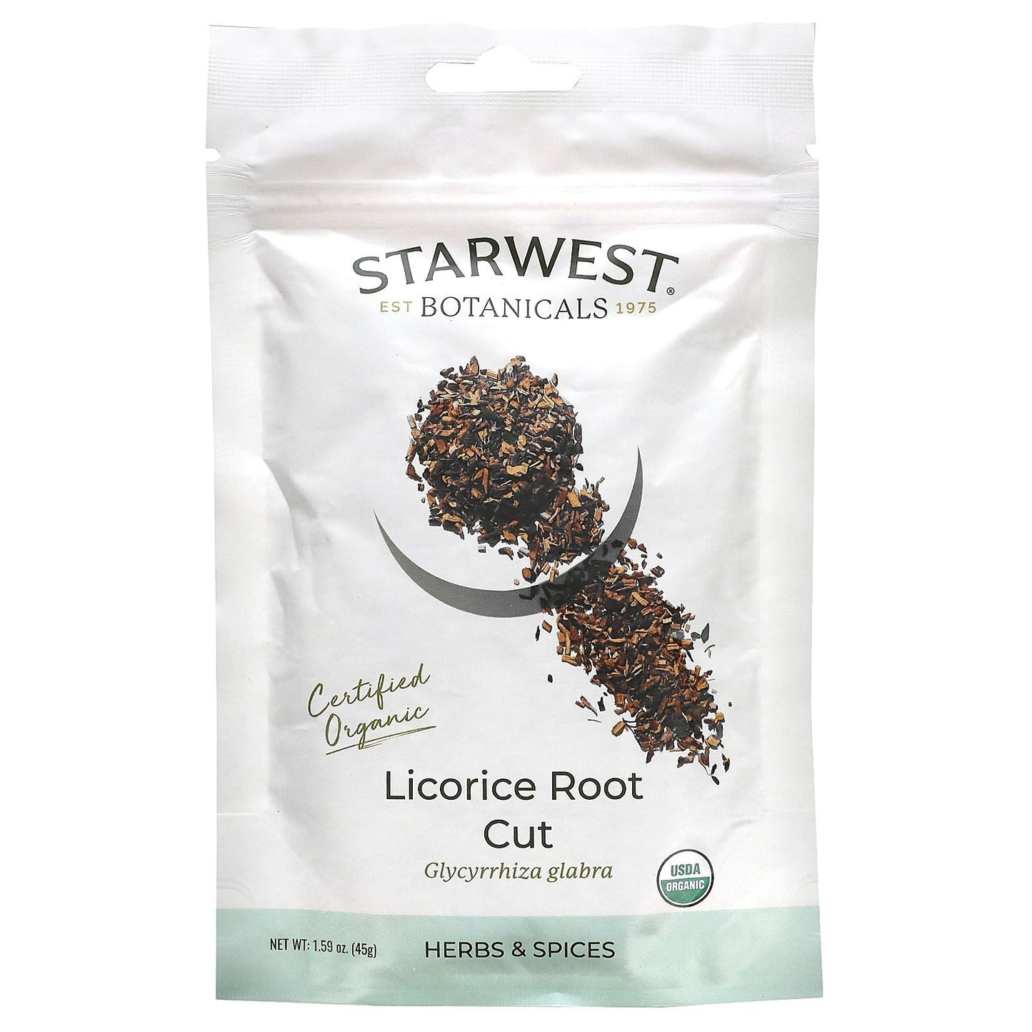 Starwest Botanicals Organic Licorice Root Cut 1.59 oz | Kosher & QAI Certified