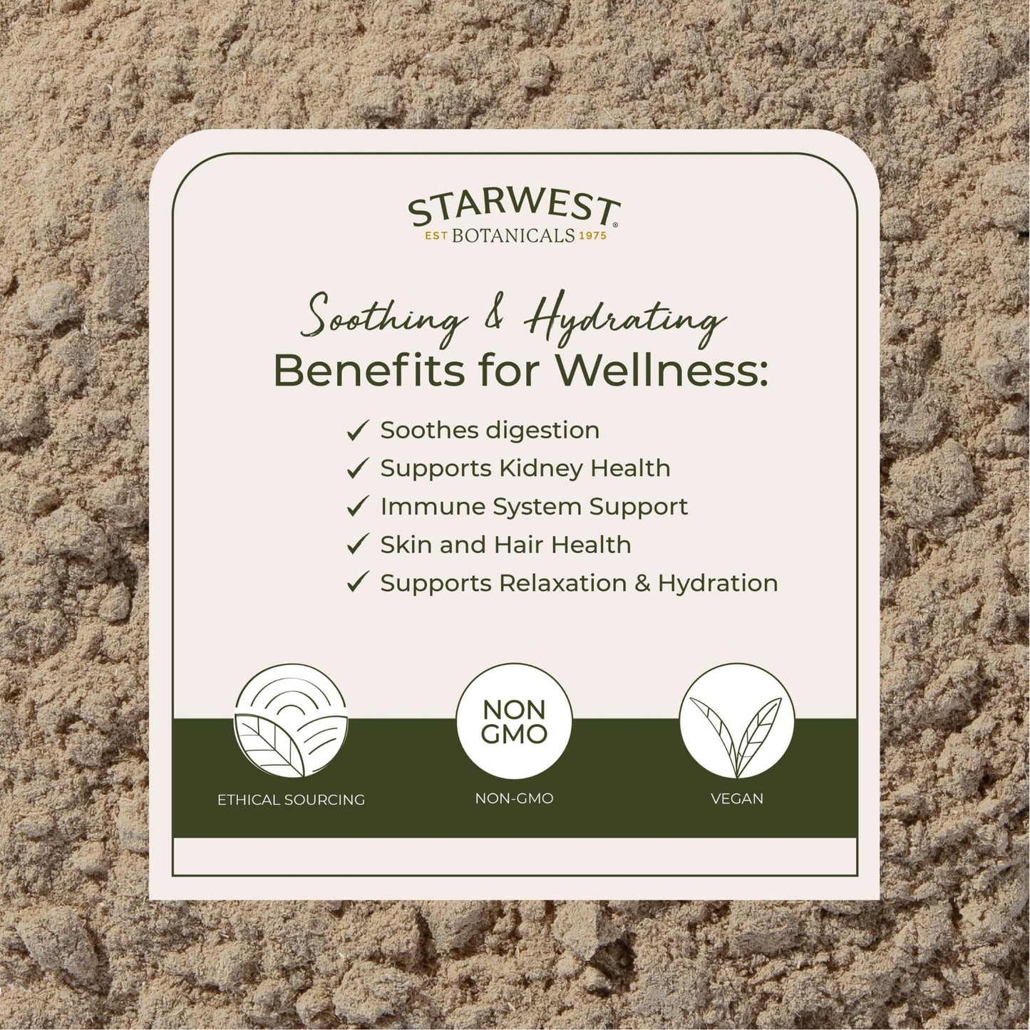 Starwest Organic Marshmallow Root Powder - 4 oz Pouch, Kosher, Non-GMO