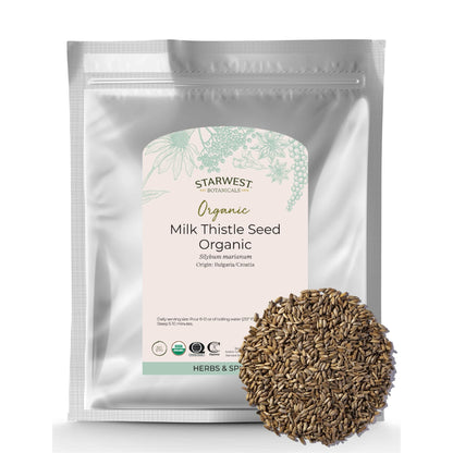 Starwest Botanicals Organic Milk Thistle Seed – 1 lb Bulk, Kosher & Non-GMO