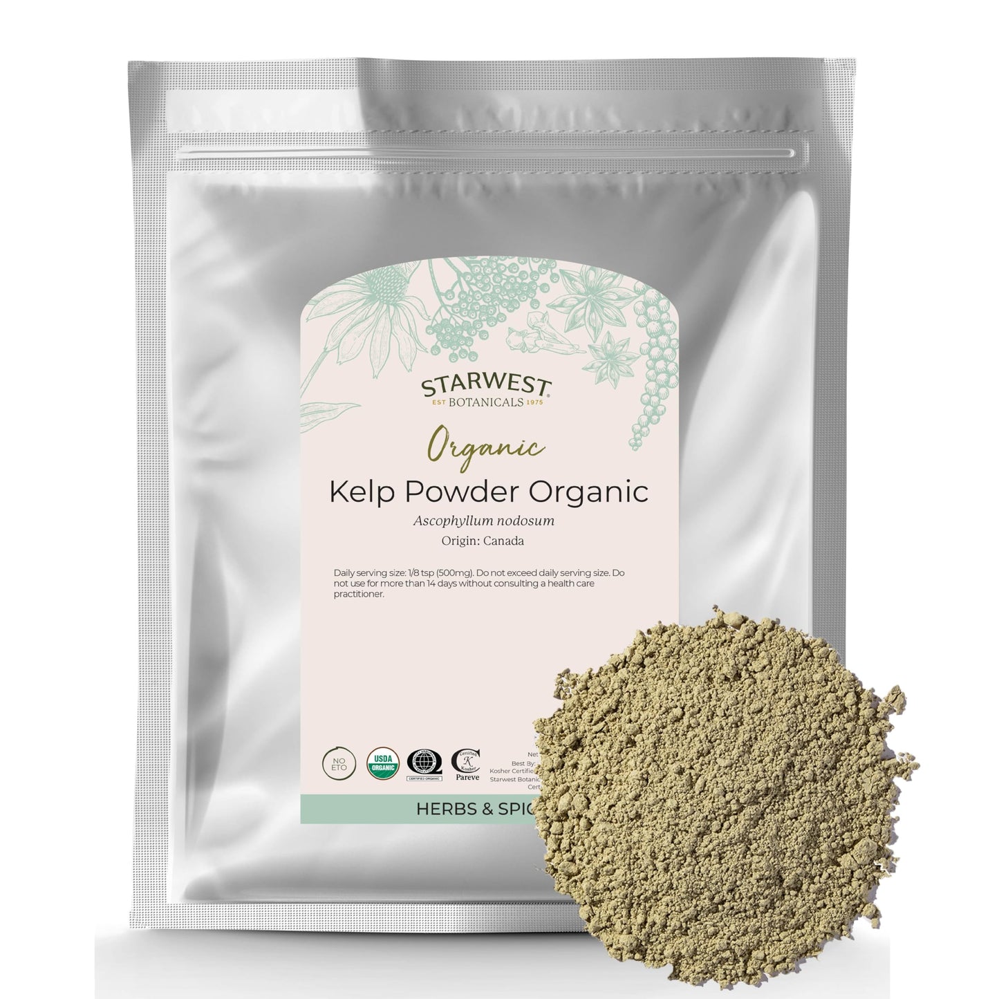 Starwest Botanicals Organic Kelp Powder – Kosher, Non-GMO, 16 oz