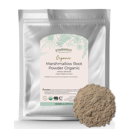 Starwest Organic Marshmallow Root Powder - 1 lb | Kosher, Non-GMO