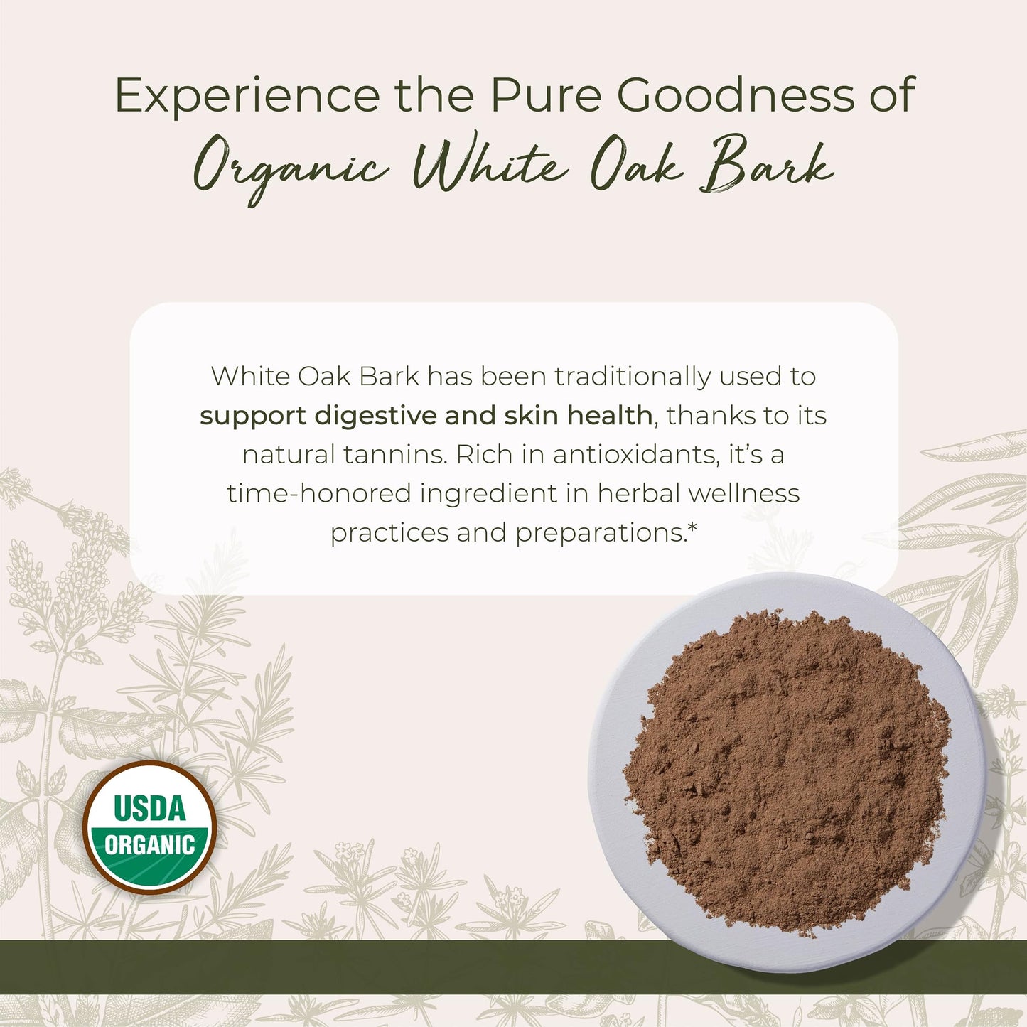 Starwest Botanicals White Oak Bark Powder Organic – 4 oz Pouch