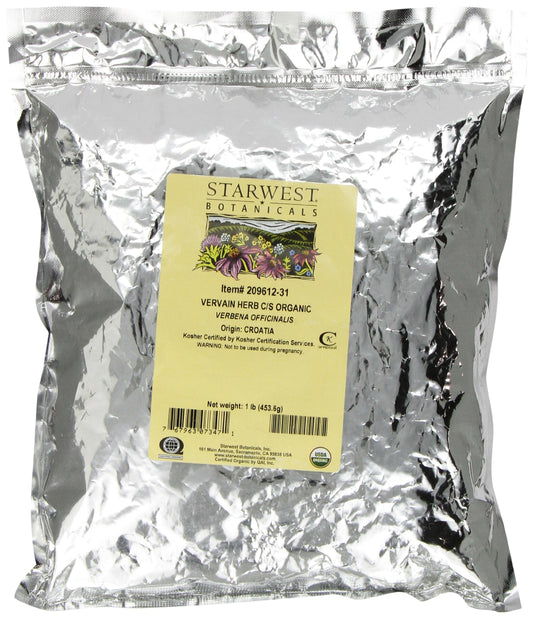 Starwest Botanicals Vervain Herb Cut/Sifted, 1 Pound BritishVita | Premium UK Vitamins & Wellness Supplements
