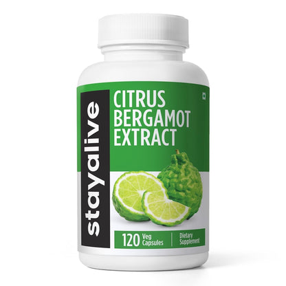STAY ALIVE Citrus Bergamot 1000mg Capsules - 30:1 Extract, 120 Capsules | Heart Health, Non-GMO, Gluten-Free