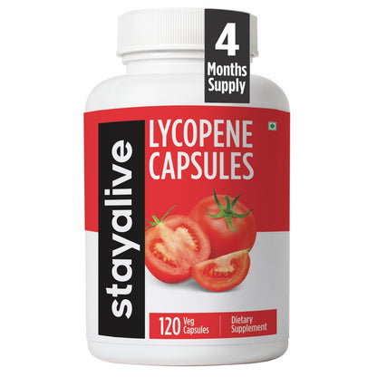 STAY ALIVE Lycopene Supplement for Men 60mg – 120 Veg Capsules | Non-GMO & Gluten Free