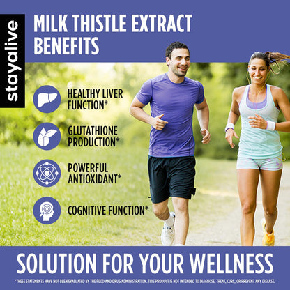 Milk Thistle with Dandelion & Artichoke - 80% Silymarin, 120 Capsules
