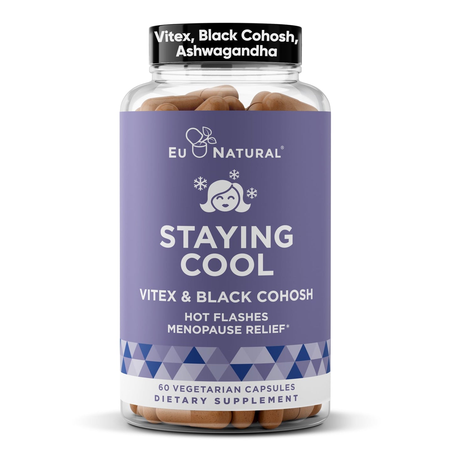 Staying Cool Menopause Supplements for Women - Hot Flash Relief, Weight Support, & Night Sweats - Vitex Chaste Tree & Black Cohosh - 60 Vegetarian Soft Capsules