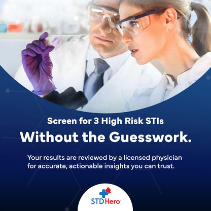 STD Hero At-Home STD Test Kit for Women & Men | Top Four STDs | Private & Easy